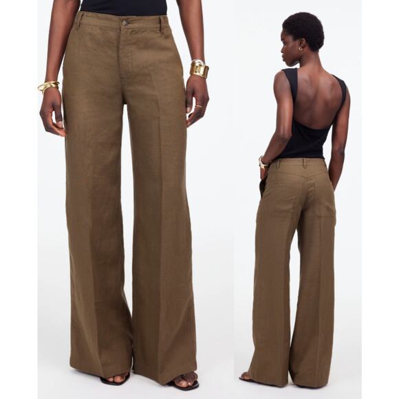 MadewellNWTPetite Zoe Relaxed Wide Pant 100% Linen safari...